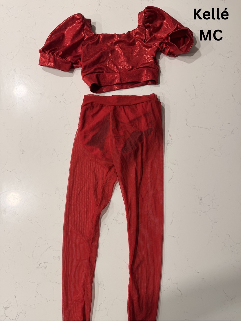 Kellé Red Two-Piece Dance Costume Set for Kids
